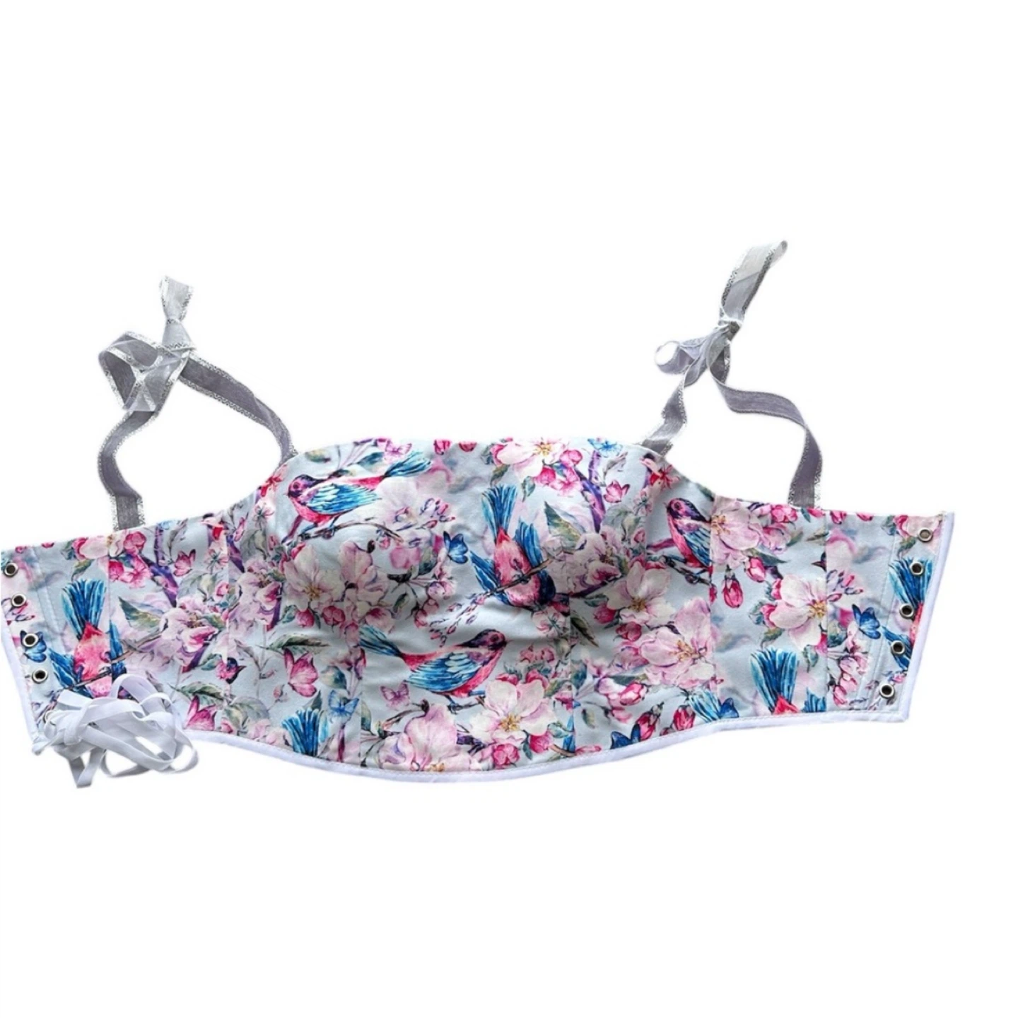 Floral and Bird Print Corset Top- Sizes S and M - photo 3