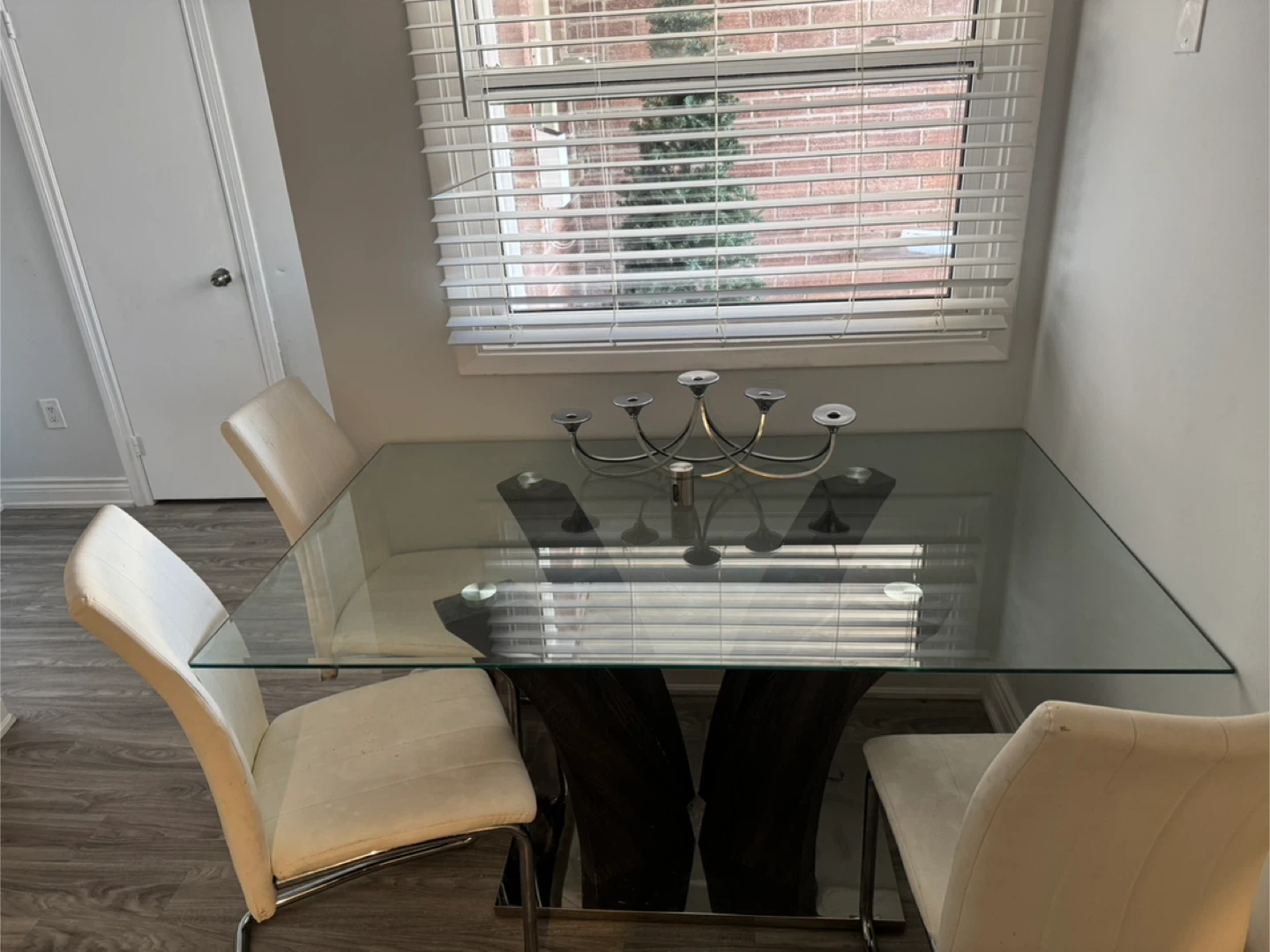 Glass Dining Table with 3 Chairs - photo 2