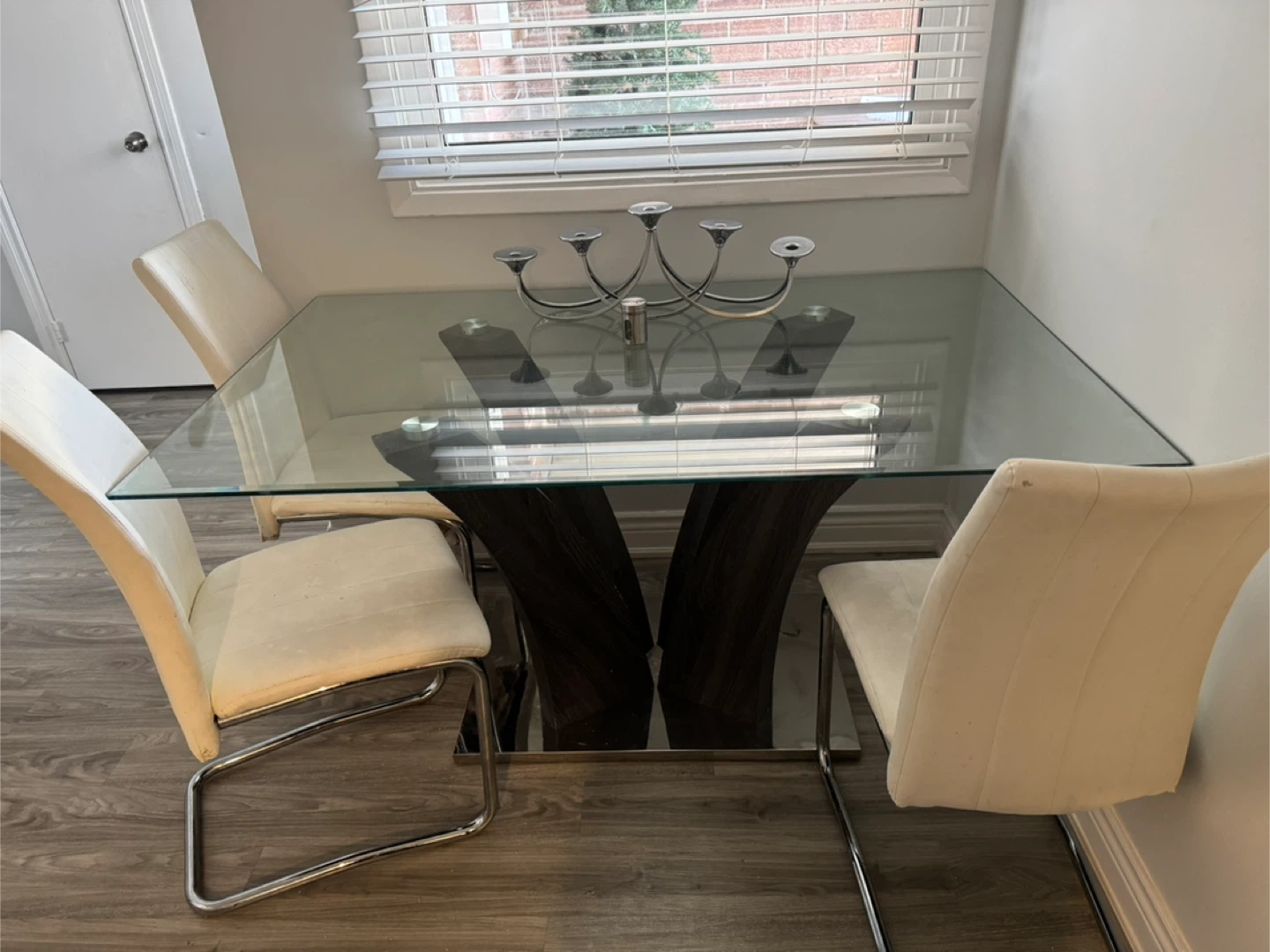 Glass Dining Table with 3 Chairs - photo 3