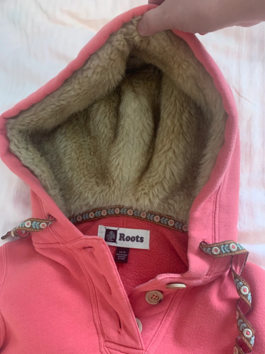 Roots Pink Sherpa Lined Hoodie - XS/TP - photo 3