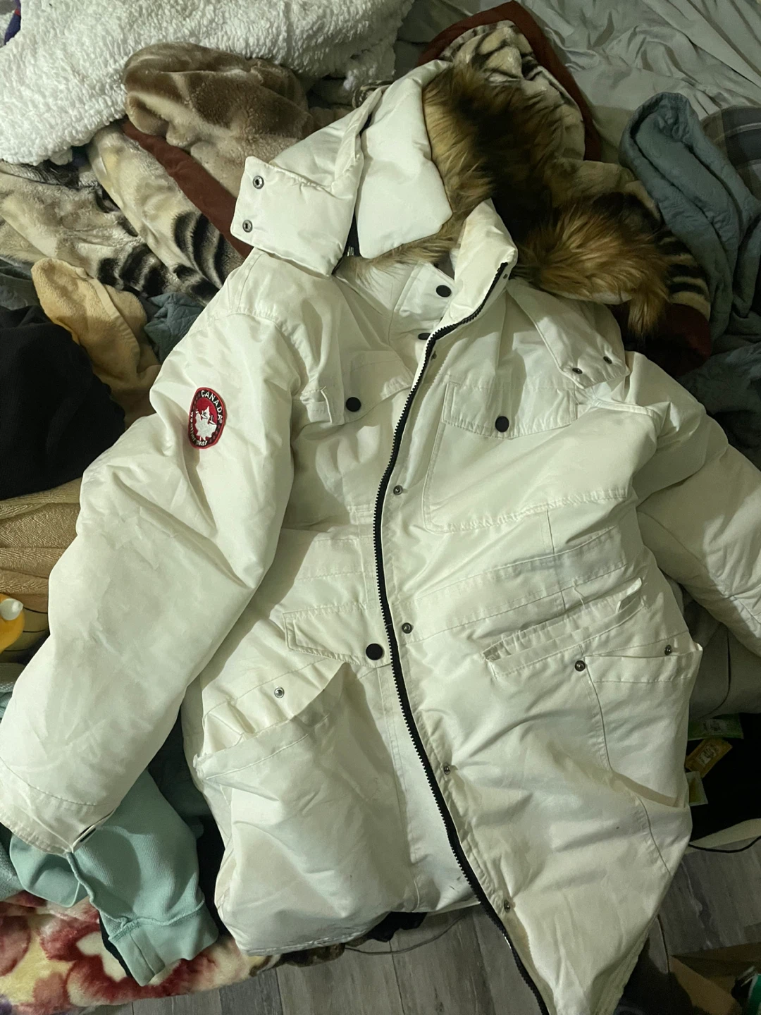 Canada Goose White Down Puffer Parka Jacket