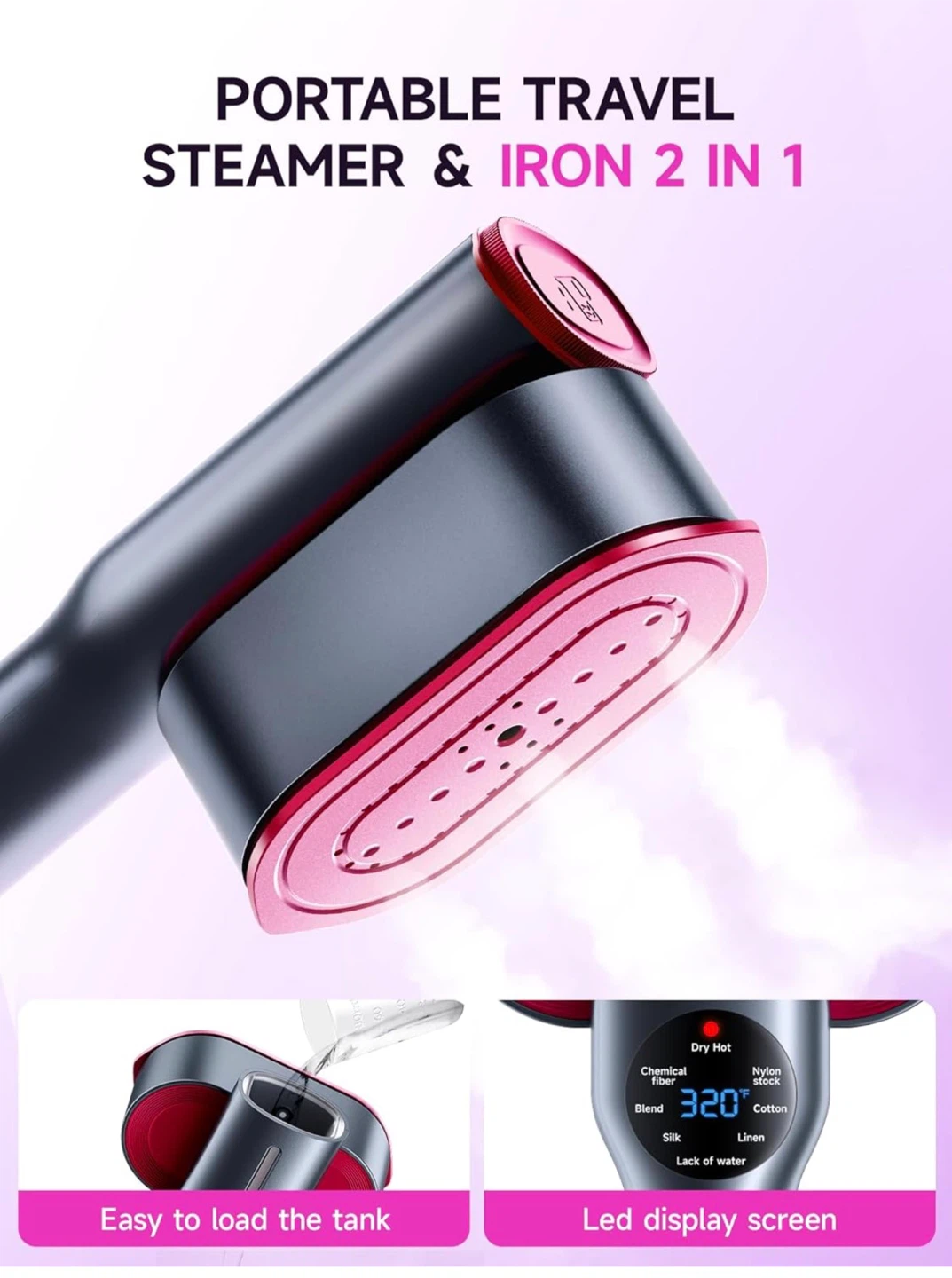 Dr. Flash 2-in-1 Garment Steamer and Portable Iron - photo 2