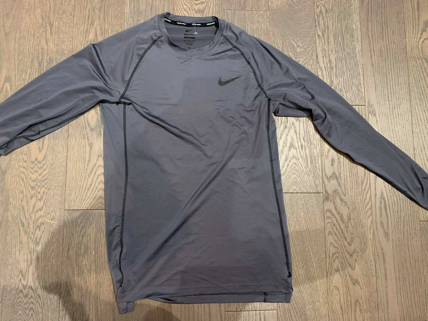 Nike Pro Long Sleeve Compression Shirt - Grey - Men's Size M - photo 3