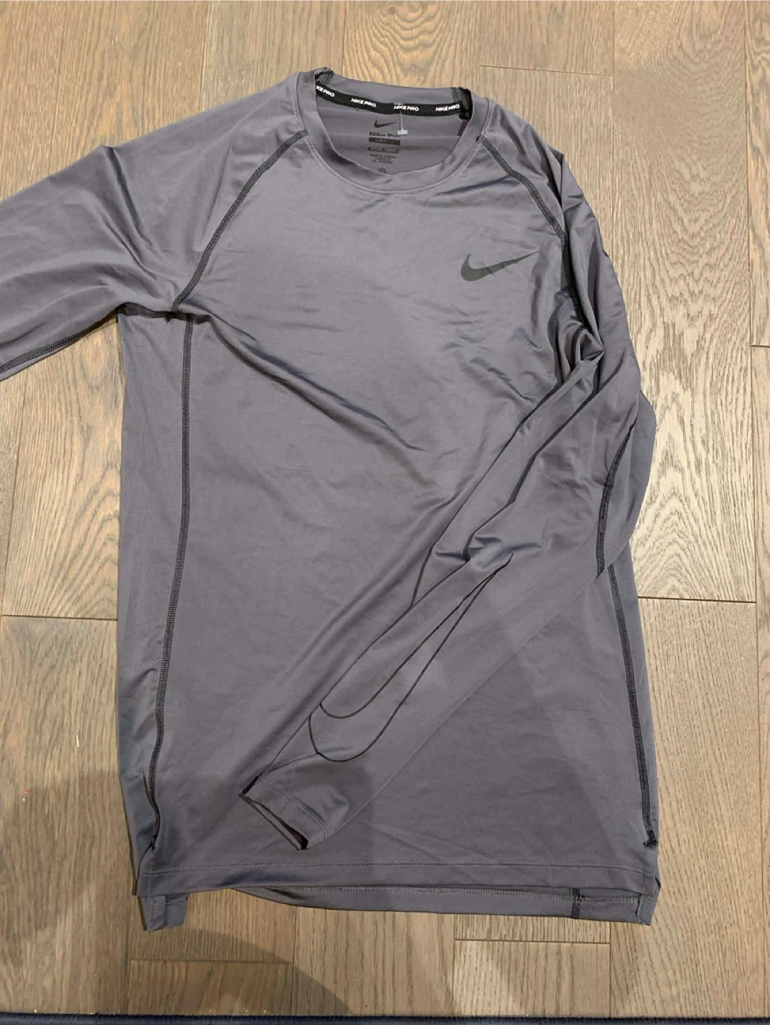 Nike Pro Long Sleeve Compression Shirt - Grey - Men's Size M - photo 4
