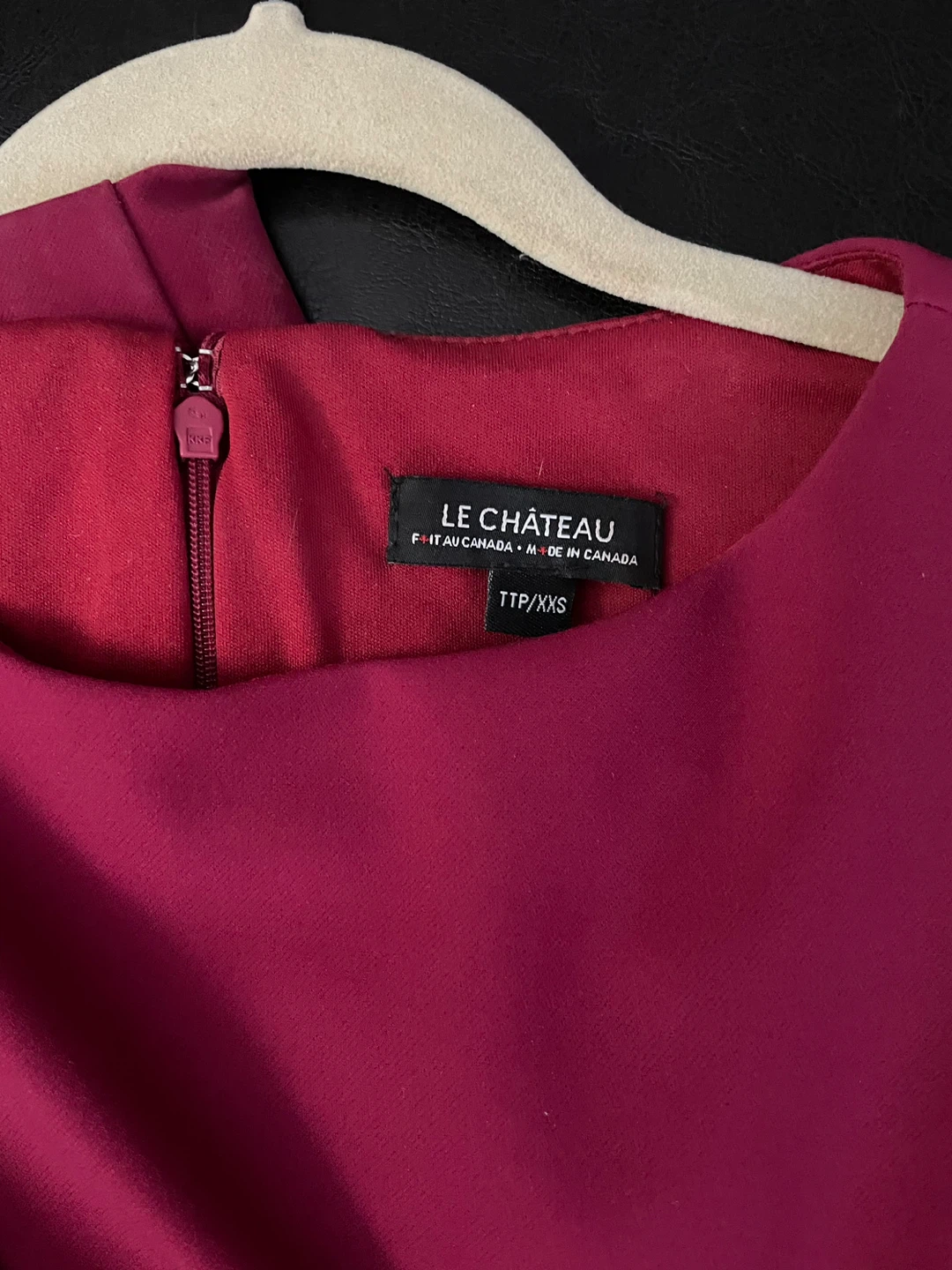 NEW XXS Le Chateau Raspberry Dress with Slit & Cutout
