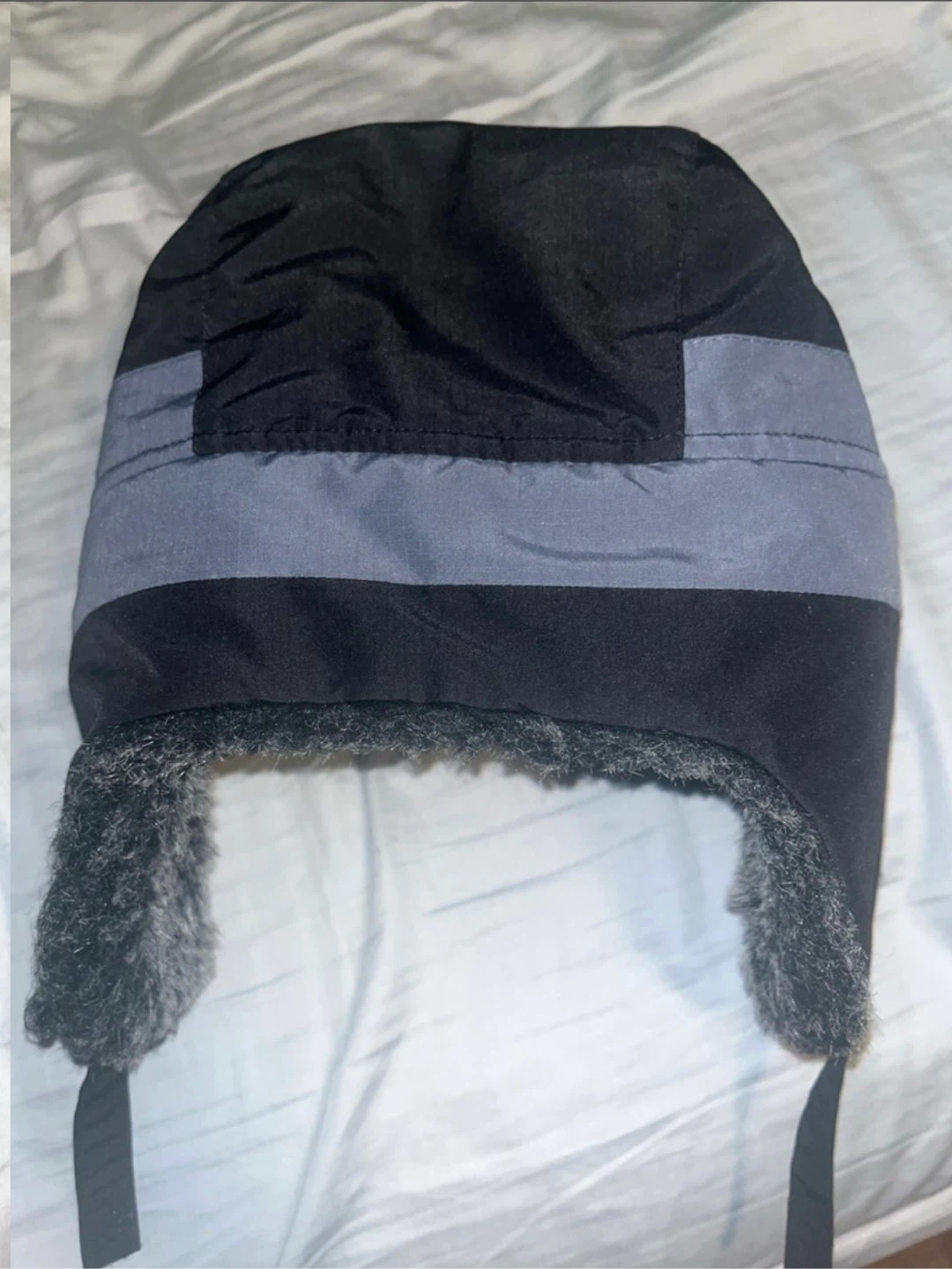 Warm Winter Trapper Hat - Black & Grey Faux-Fur - photo 2