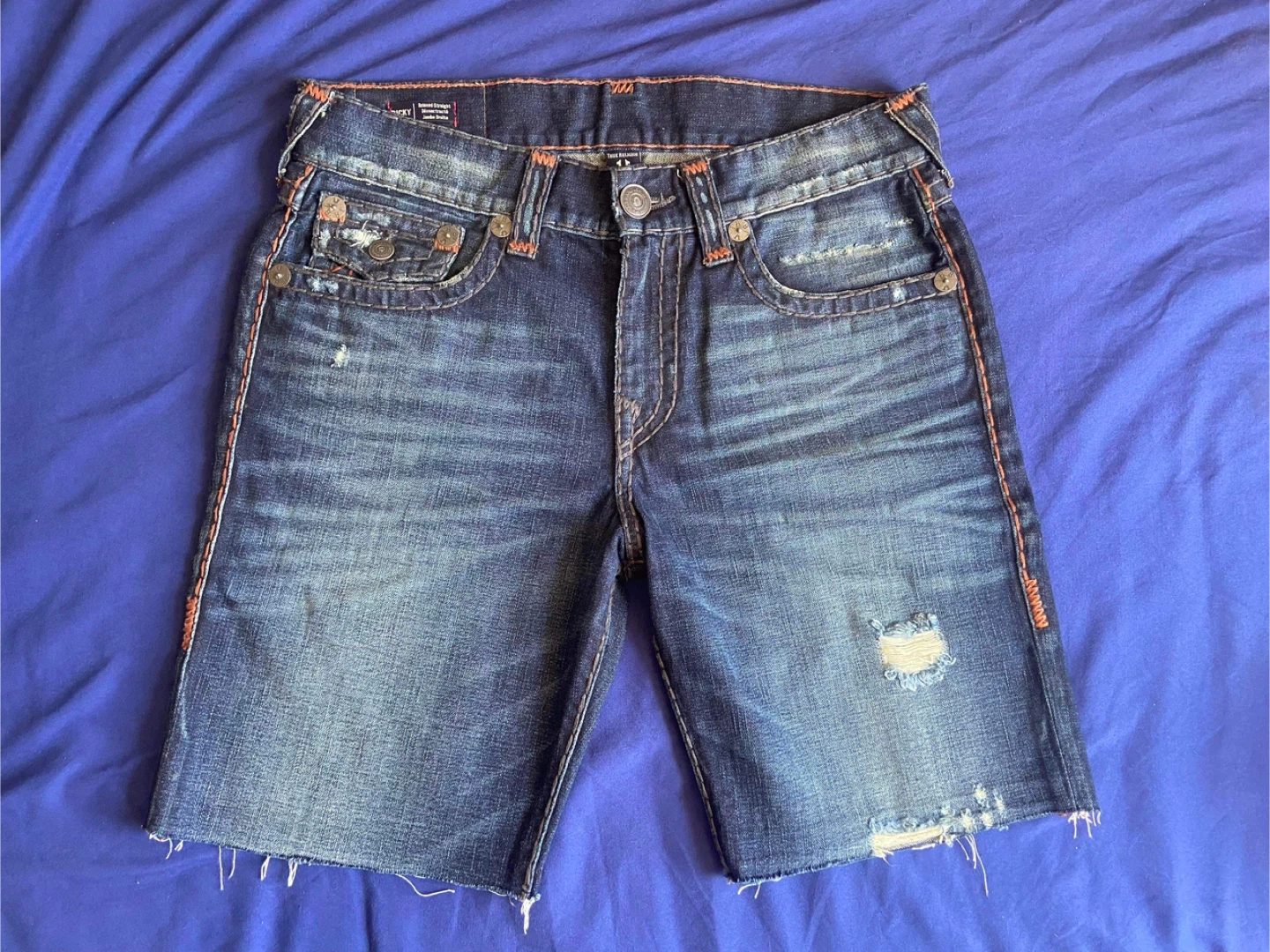 Men’s True Religion Ricky Straight Fit Super T Cut off Shorts - photo 3