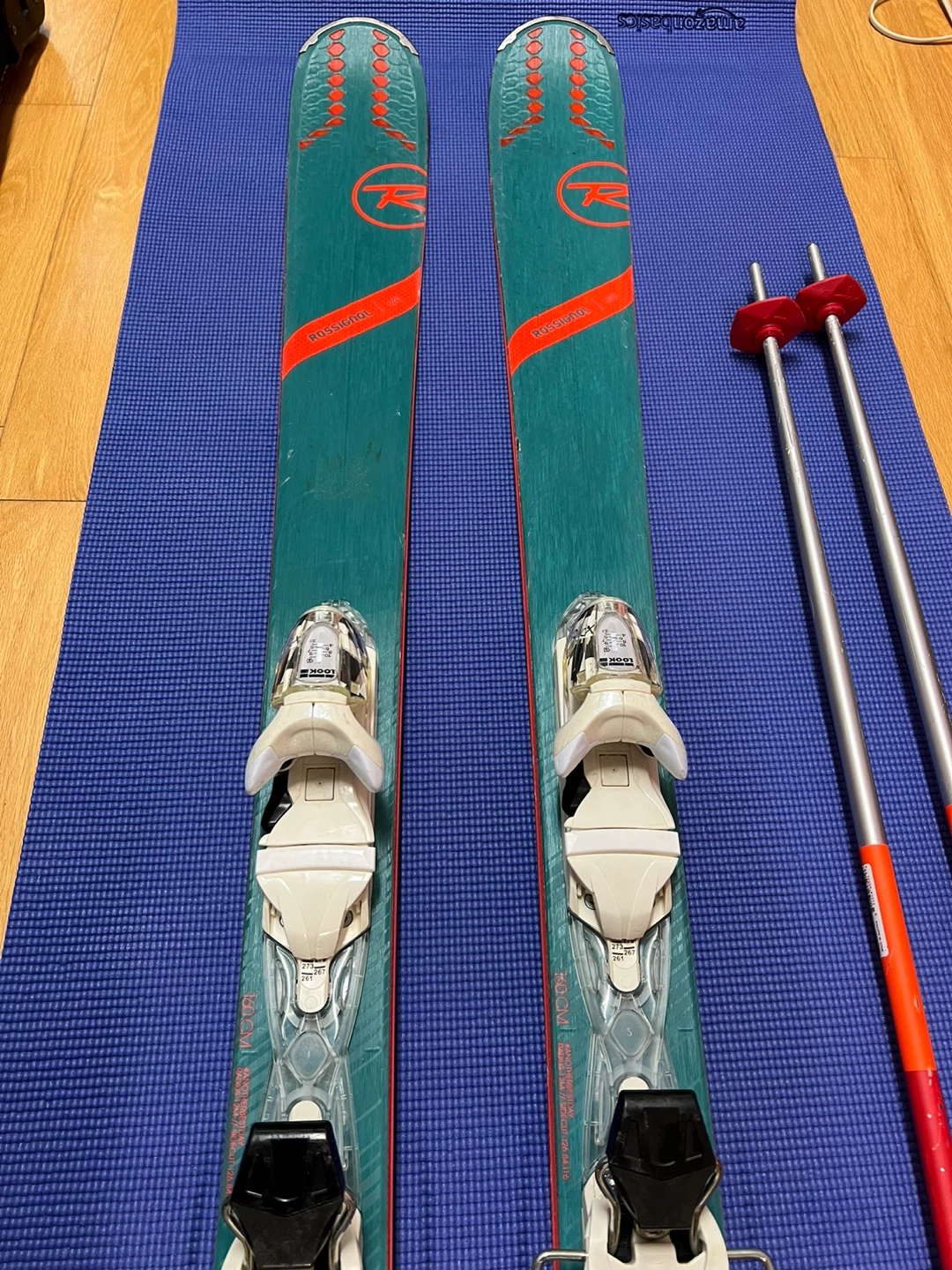 Rossignol skis with LOOK bindings and poles - 160cm - photo 3