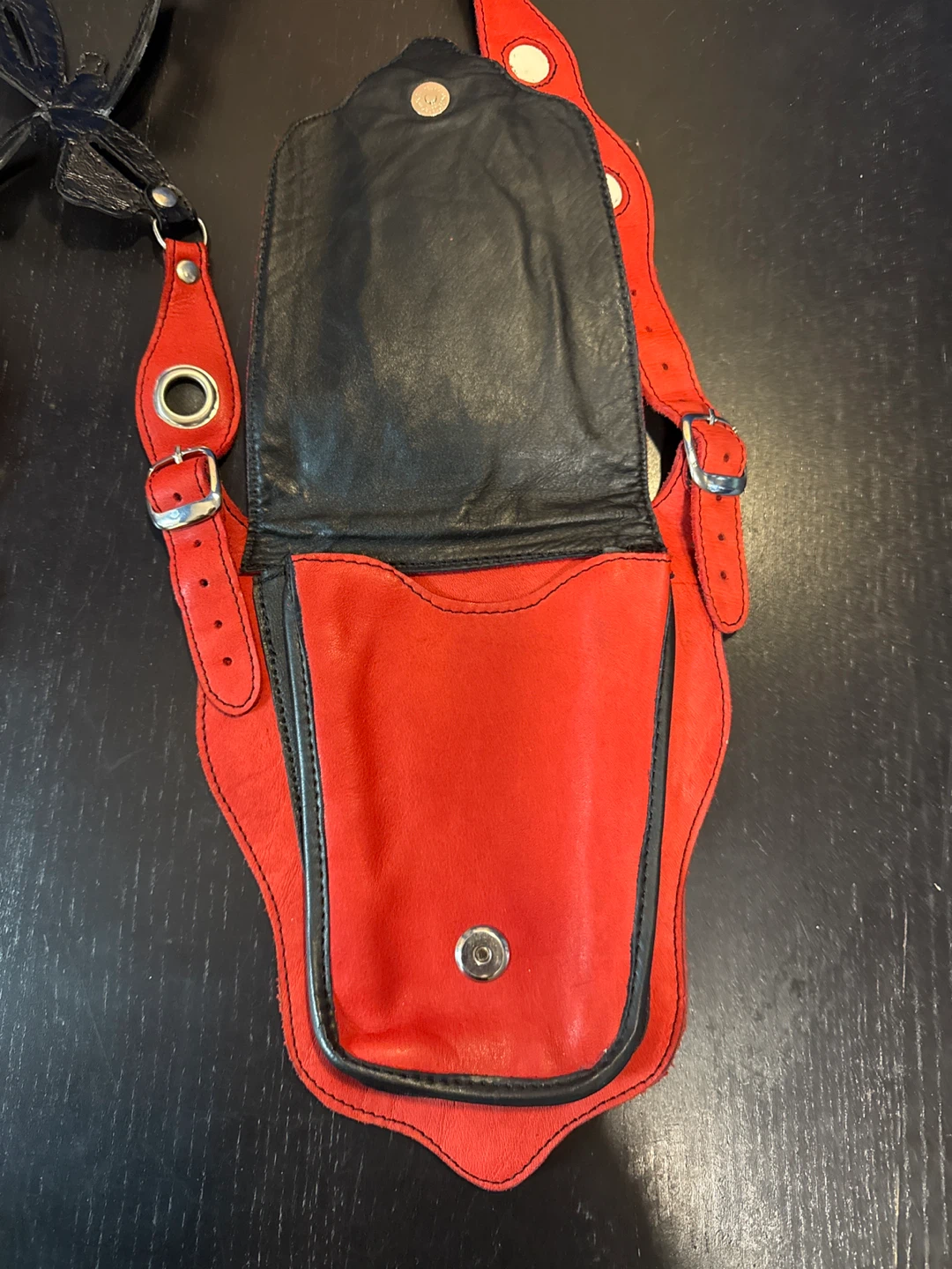 Red Leather Butterfly Shoulder Bag - photo 5