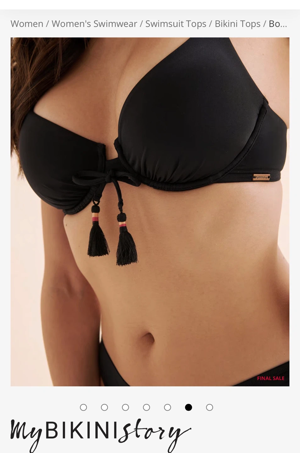 myBIKINIstory Black Tassel Bikini Top