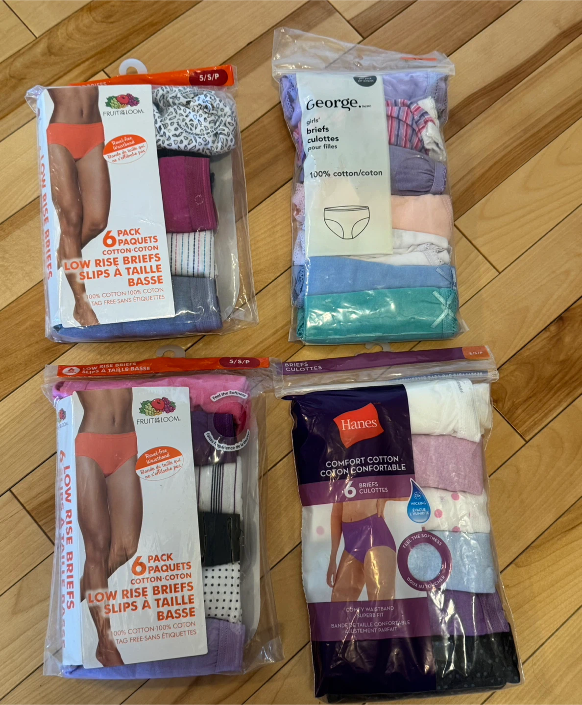 Girls' 6-Pack Cotton Briefs (Fruit of the Loom, George, Hanes)