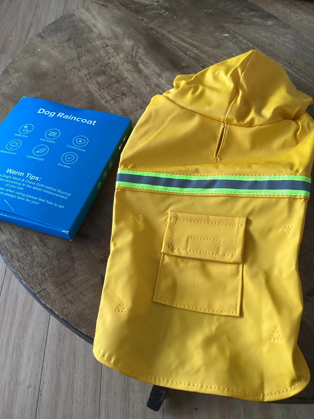 Packable Reflective Dog Raincoat - Super Yellow - photo 2