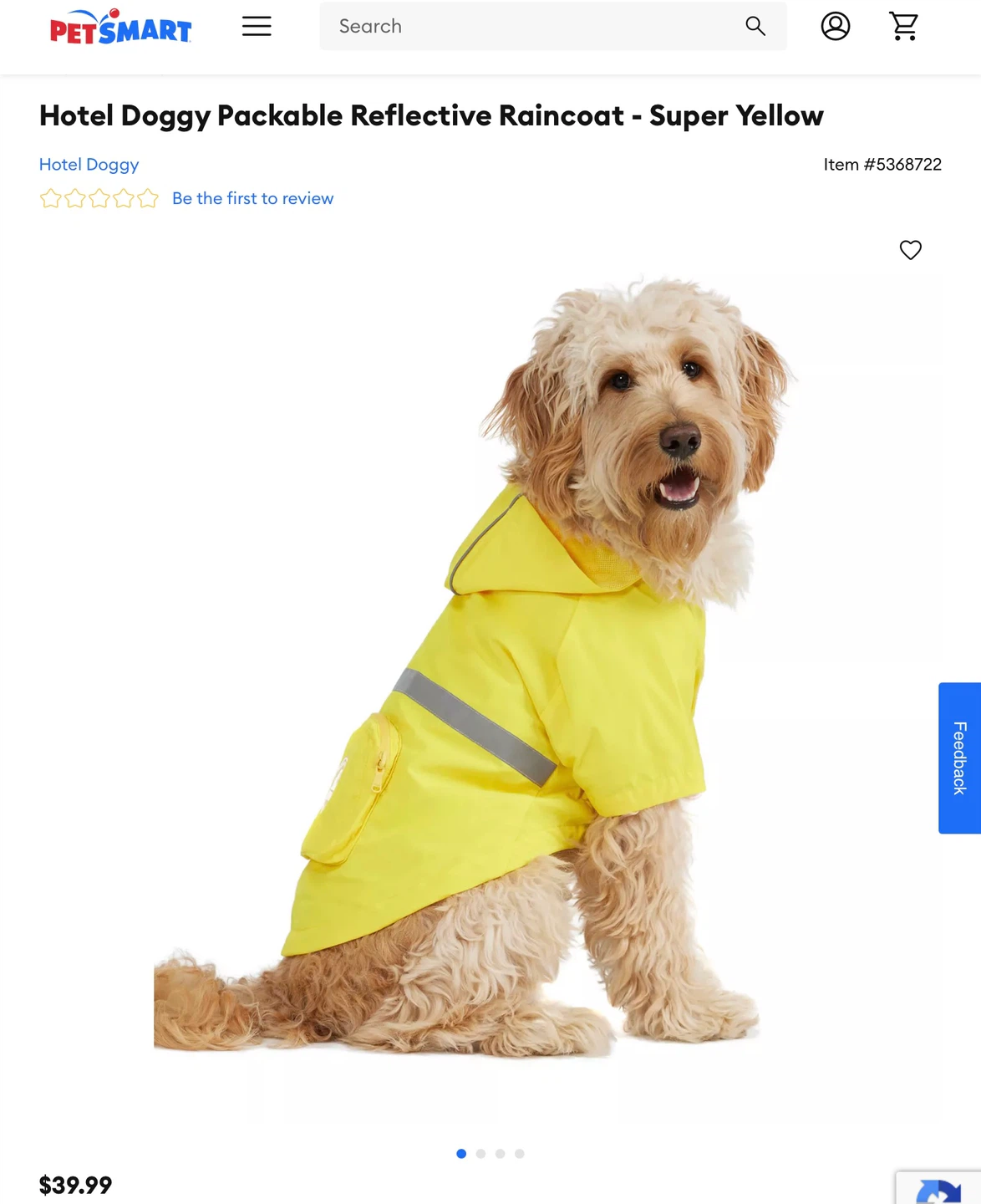 Packable Reflective Dog Raincoat - Super Yellow