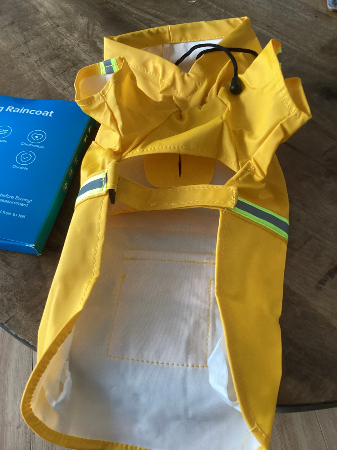 Packable Reflective Dog Raincoat - Super Yellow - photo 3