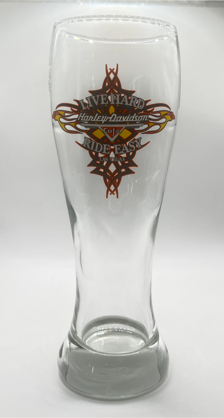Set of 2 Harley Davidson “live hard ride easy” Pilsner glass - photo 2