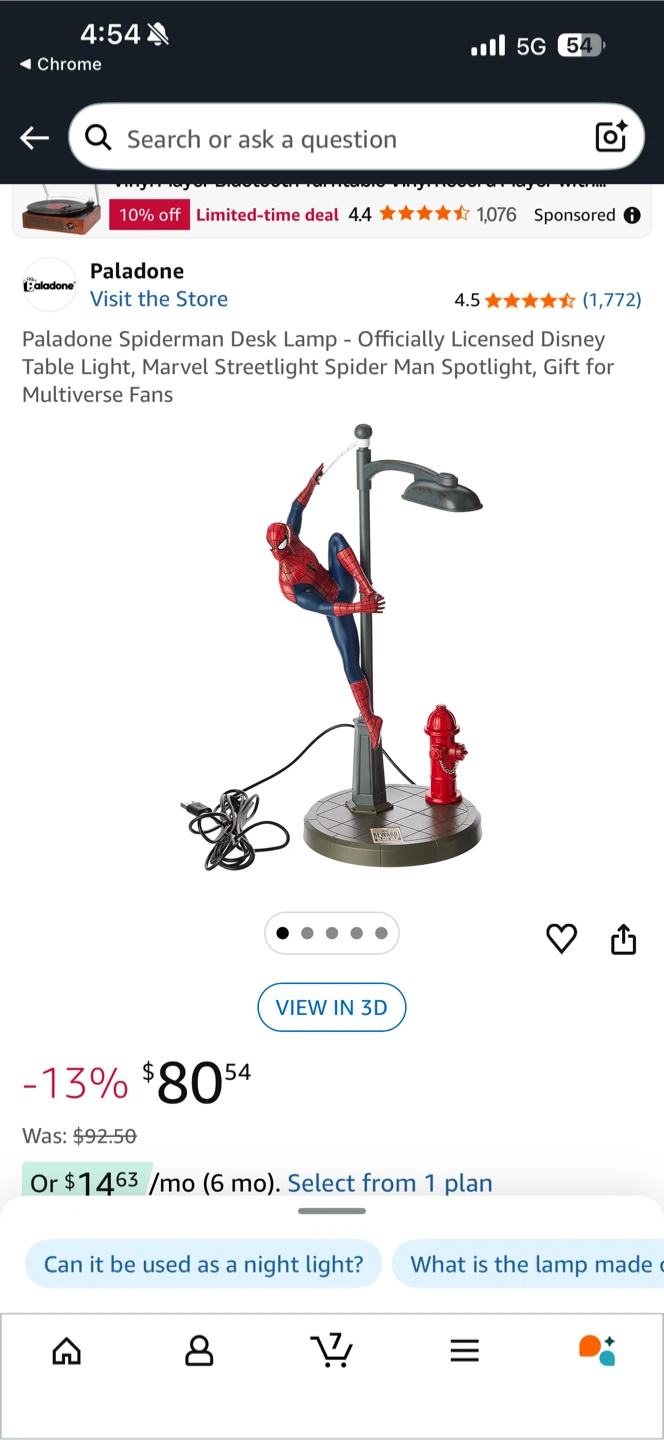 Paladone Spiderman Desk Lamp - Marvel Streetlight