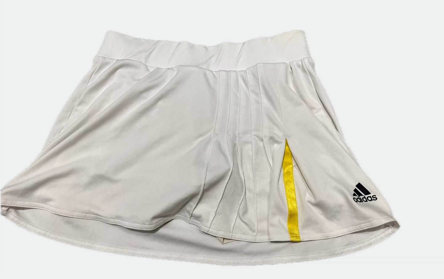 Adidas White Tennis Skirt with Yellow Accent