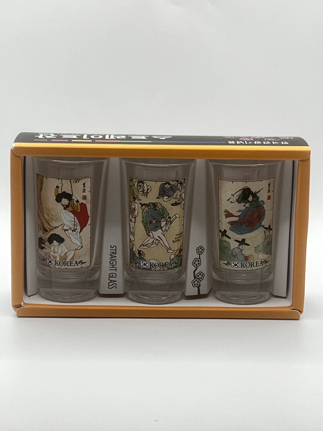 Korea souvenir shot glass set of 3