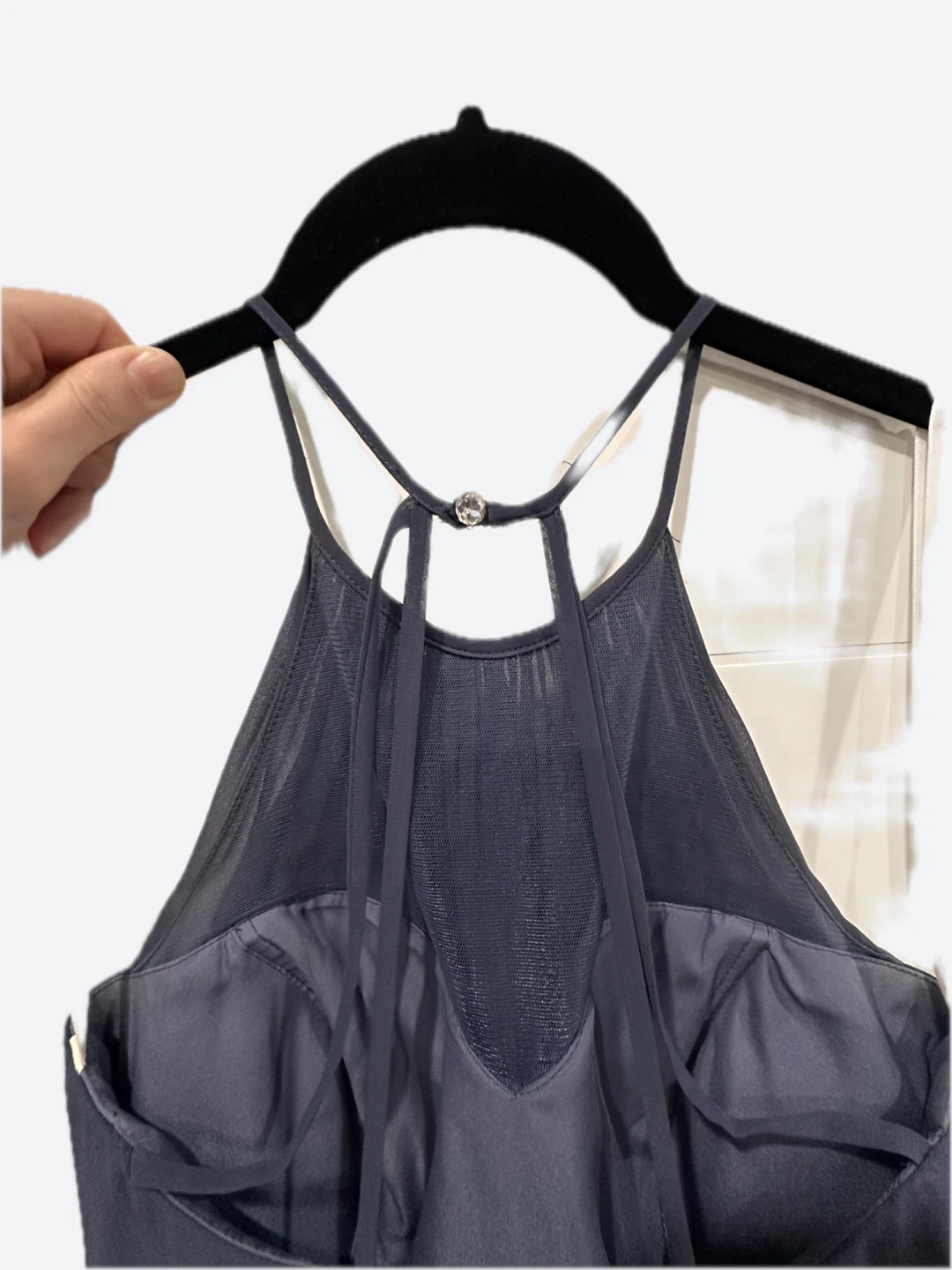 Azazie Navy Blue Halter Neck Maxi Dress - photo 2