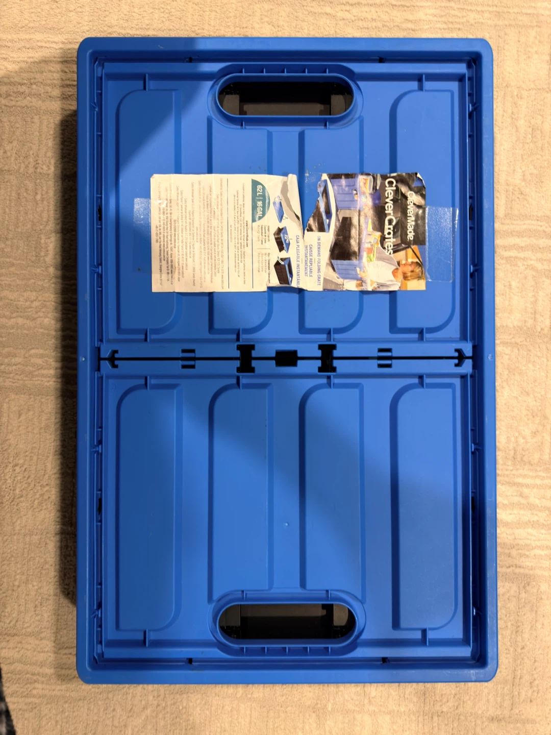 CleverMade Clever Crates Folding Storage Crate - Blue, 62L/16Gal