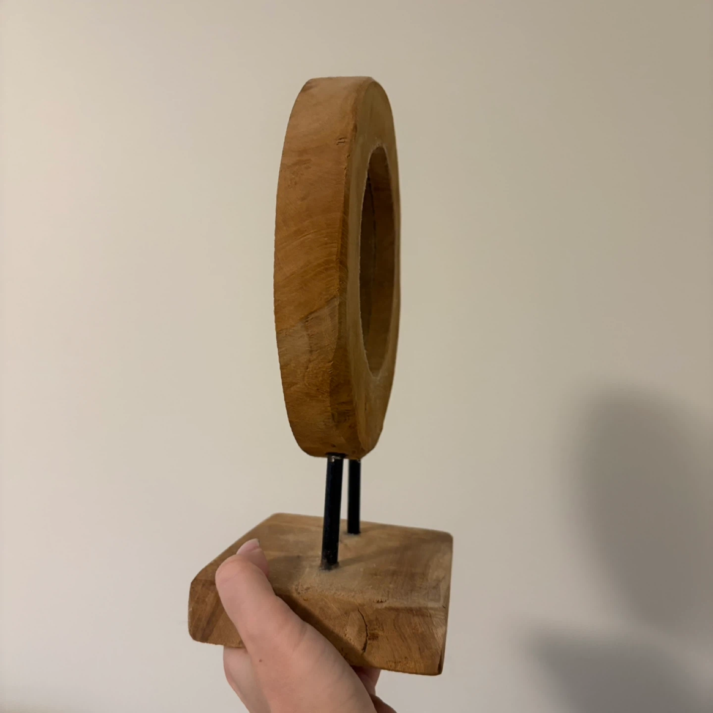Rustic Wood Ring Tabletop Mirror - photo 2