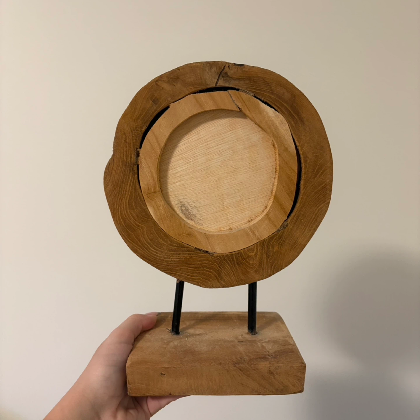 Rustic Wood Ring Tabletop Mirror - photo 4