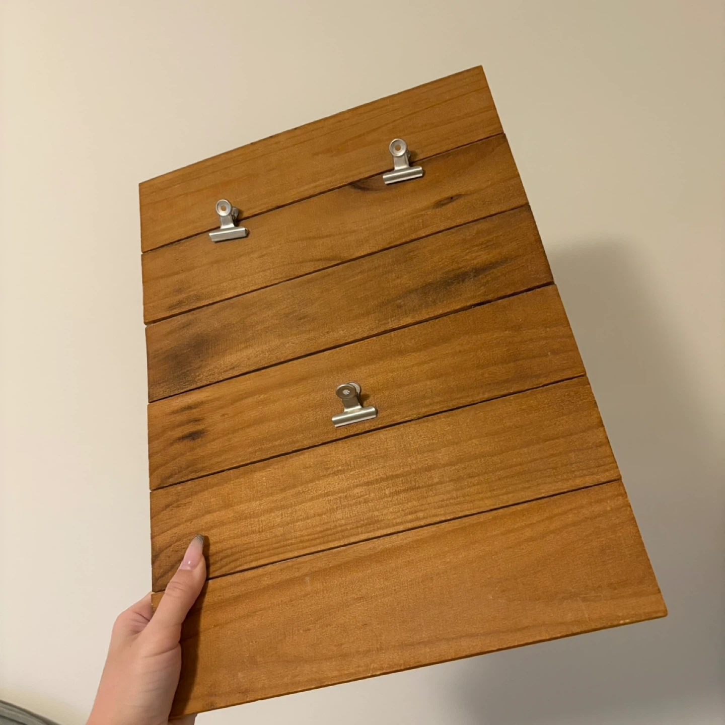 Wooden Photo Display Board with Clips - photo 3