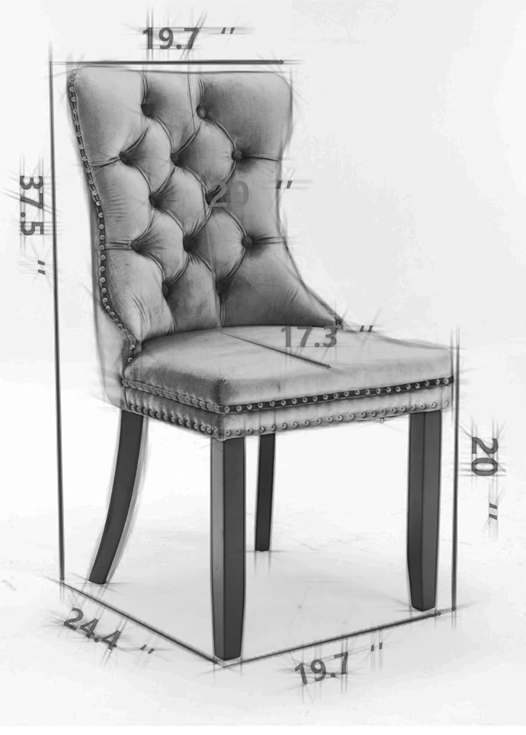 Tufted Dining Chairs with Ring Pull (Set of 2) - photo 2