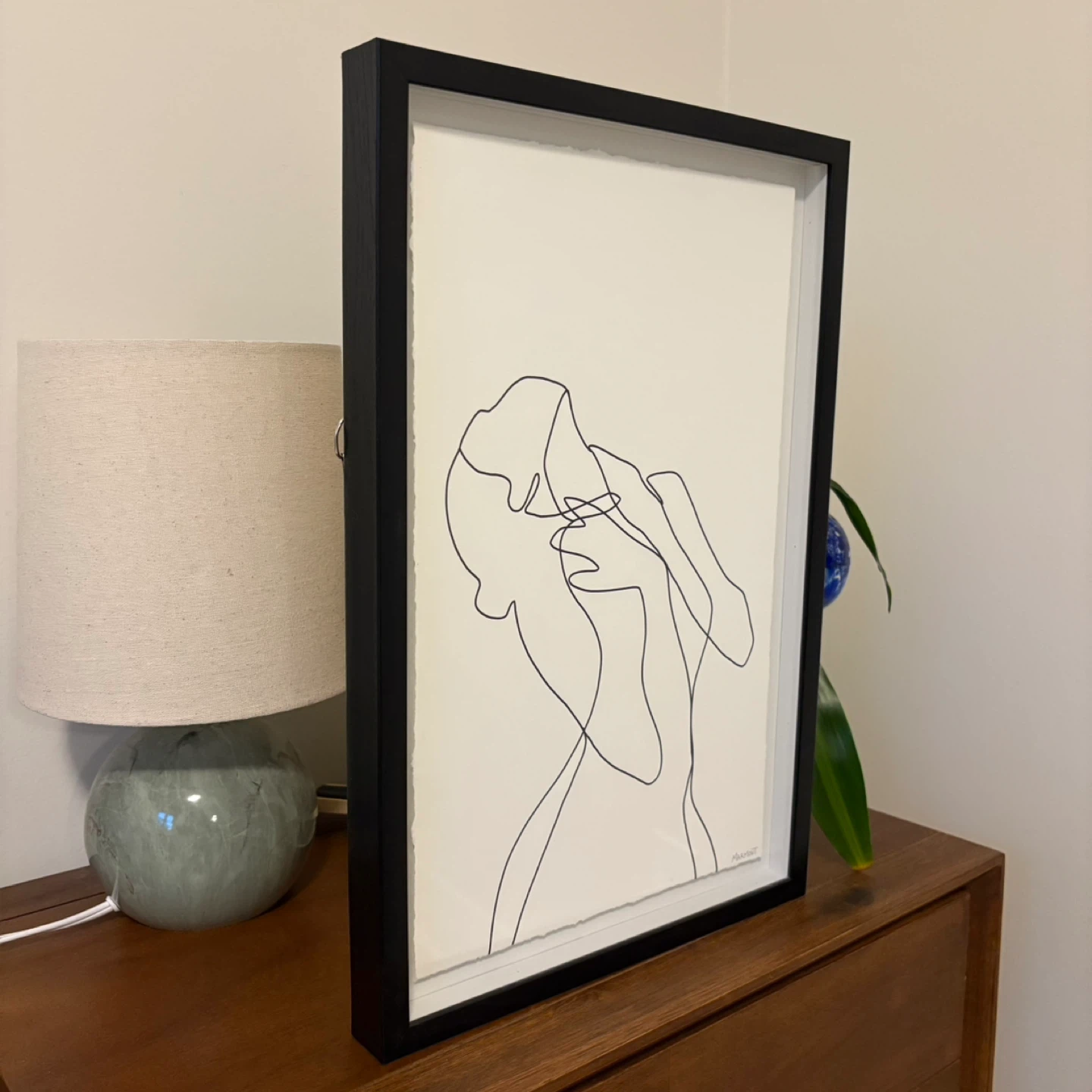 Framed Line Art Print - Abstract Figure - photo 2