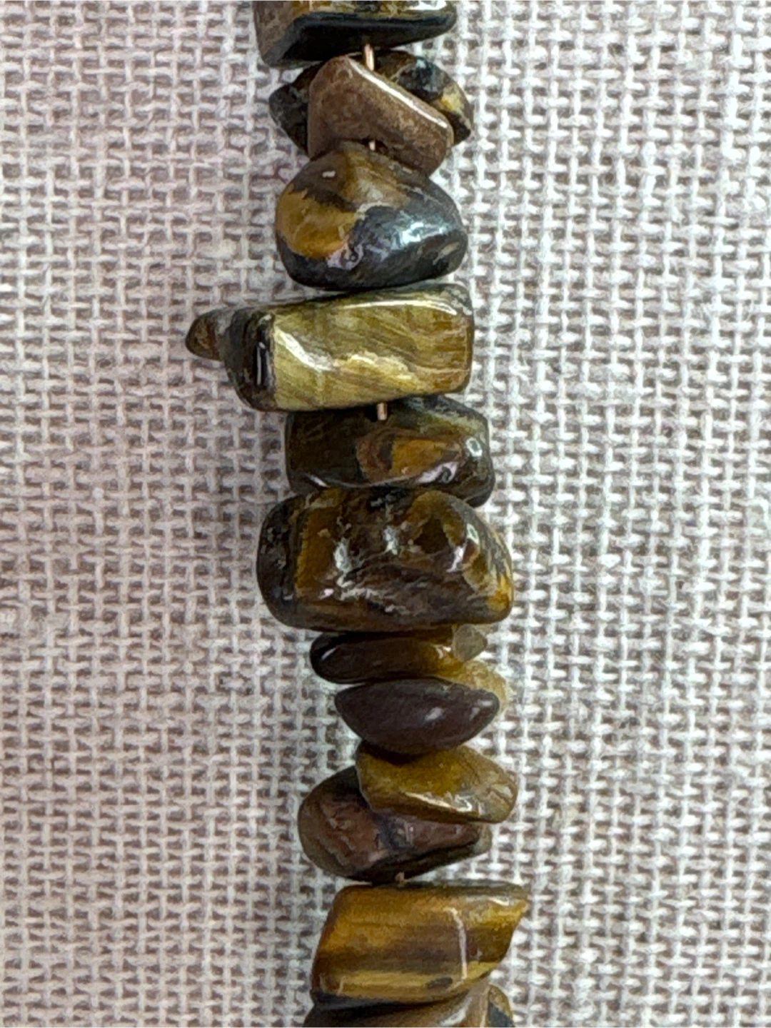 Tiger's Eye Beaded Necklace with Carved Wooden Beads - photo 3