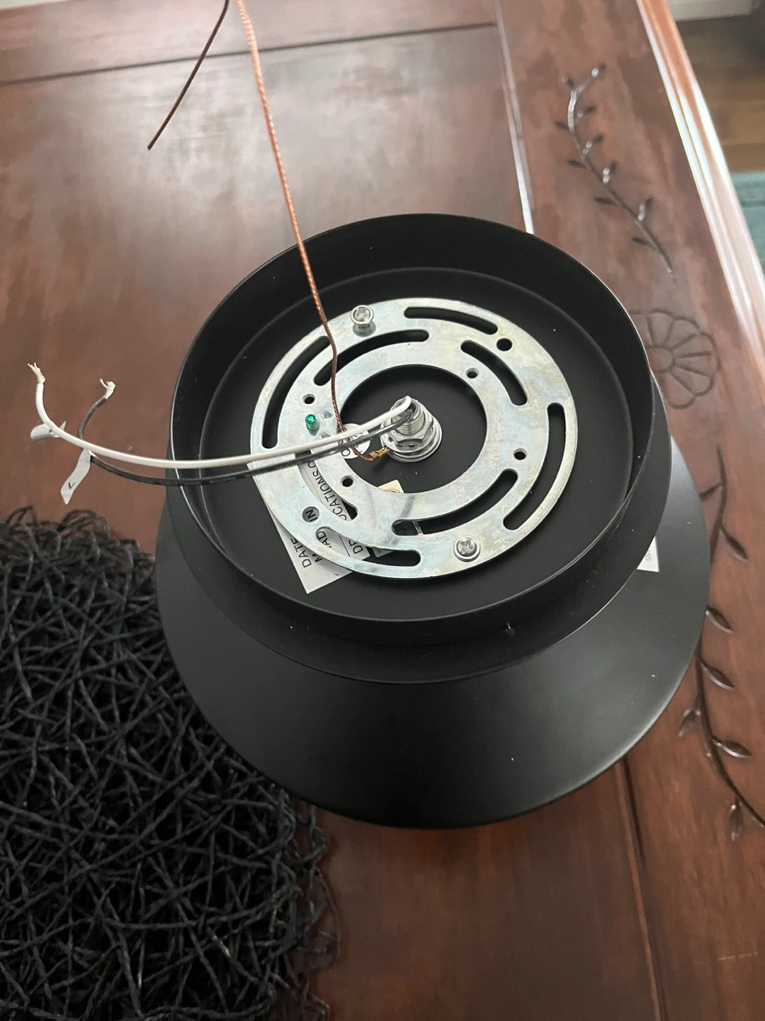 Black Pendant Light Fixture with Glass Shade - photo 5