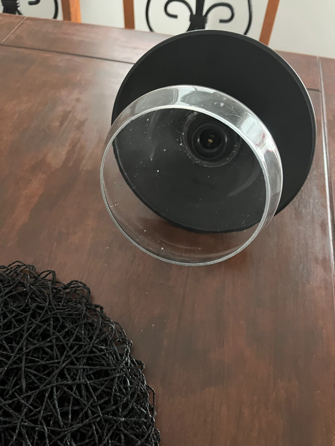 Black Pendant Light Fixture with Glass Shade - photo 4