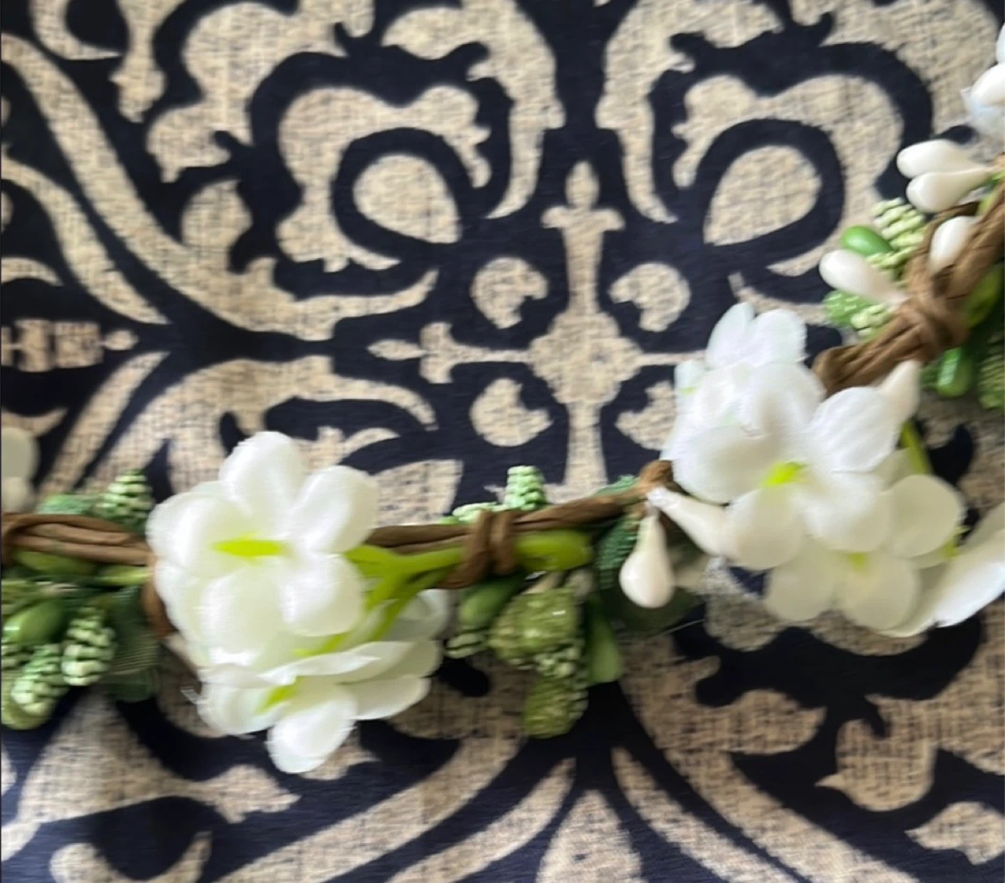 Floral Crown with White Ribbon Bow - photo 2