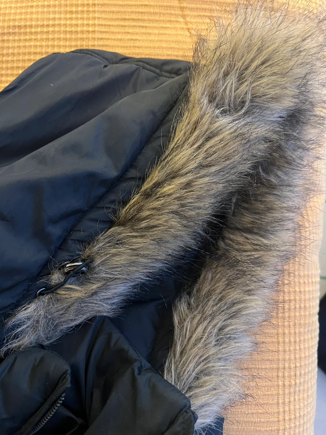 Anne Klein Women's Black Puffer Coat with Fur Trimmed Hood - photo 3