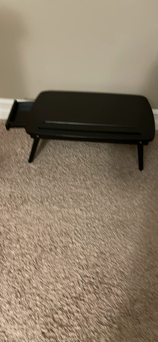 Black Foldable Laptop Lap Desk with Drawer