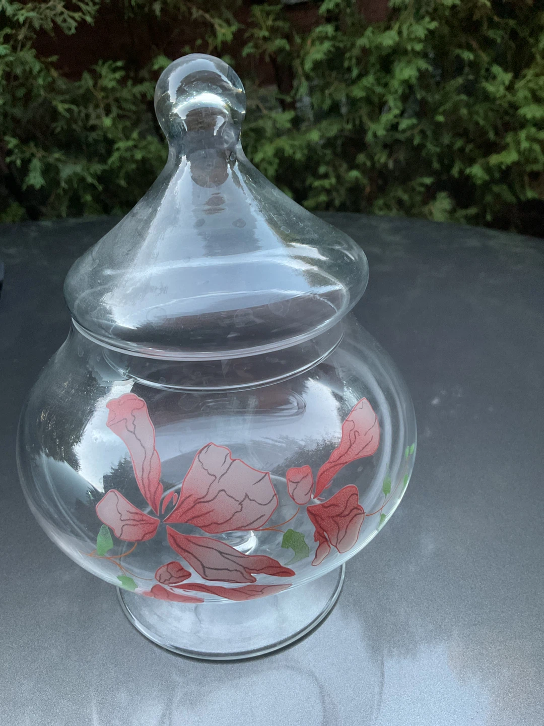Glass Candy Dish with Floral Design - photo 2