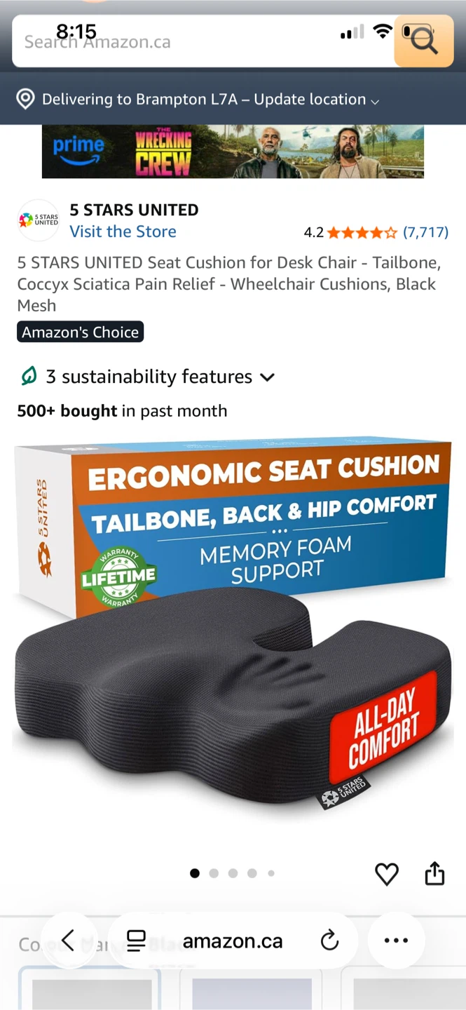 5 Stars United Ergonomic Seat Cushion
