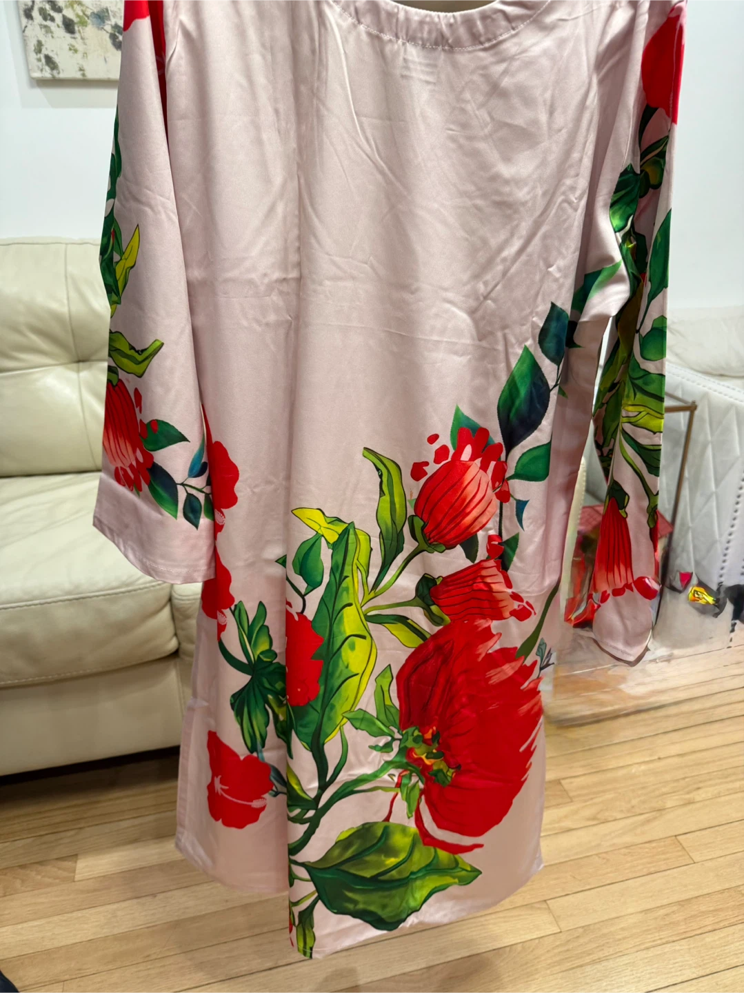 Pink Floral Print Dress XL - photo 2