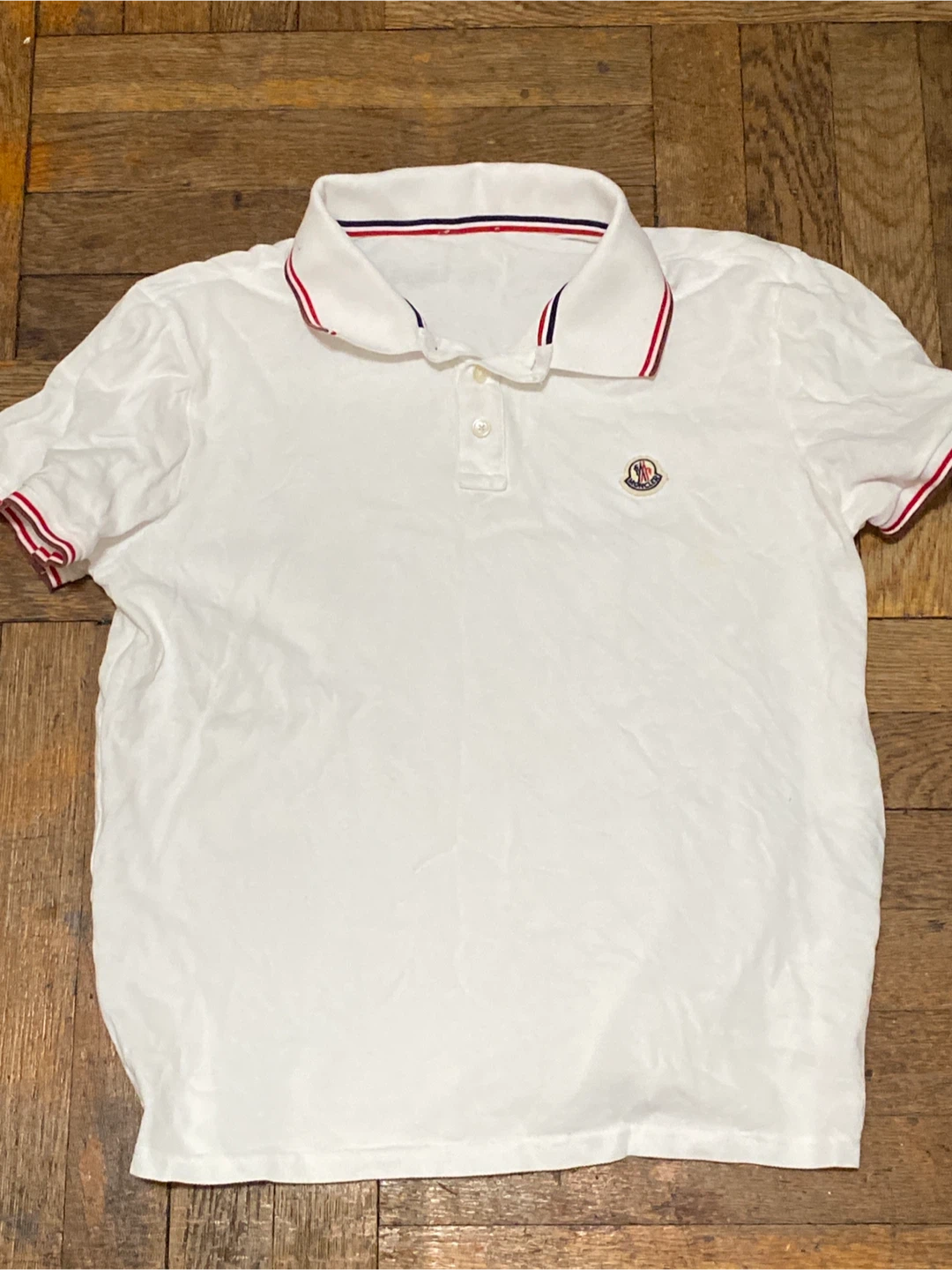 Moncler White Polo Shirt
