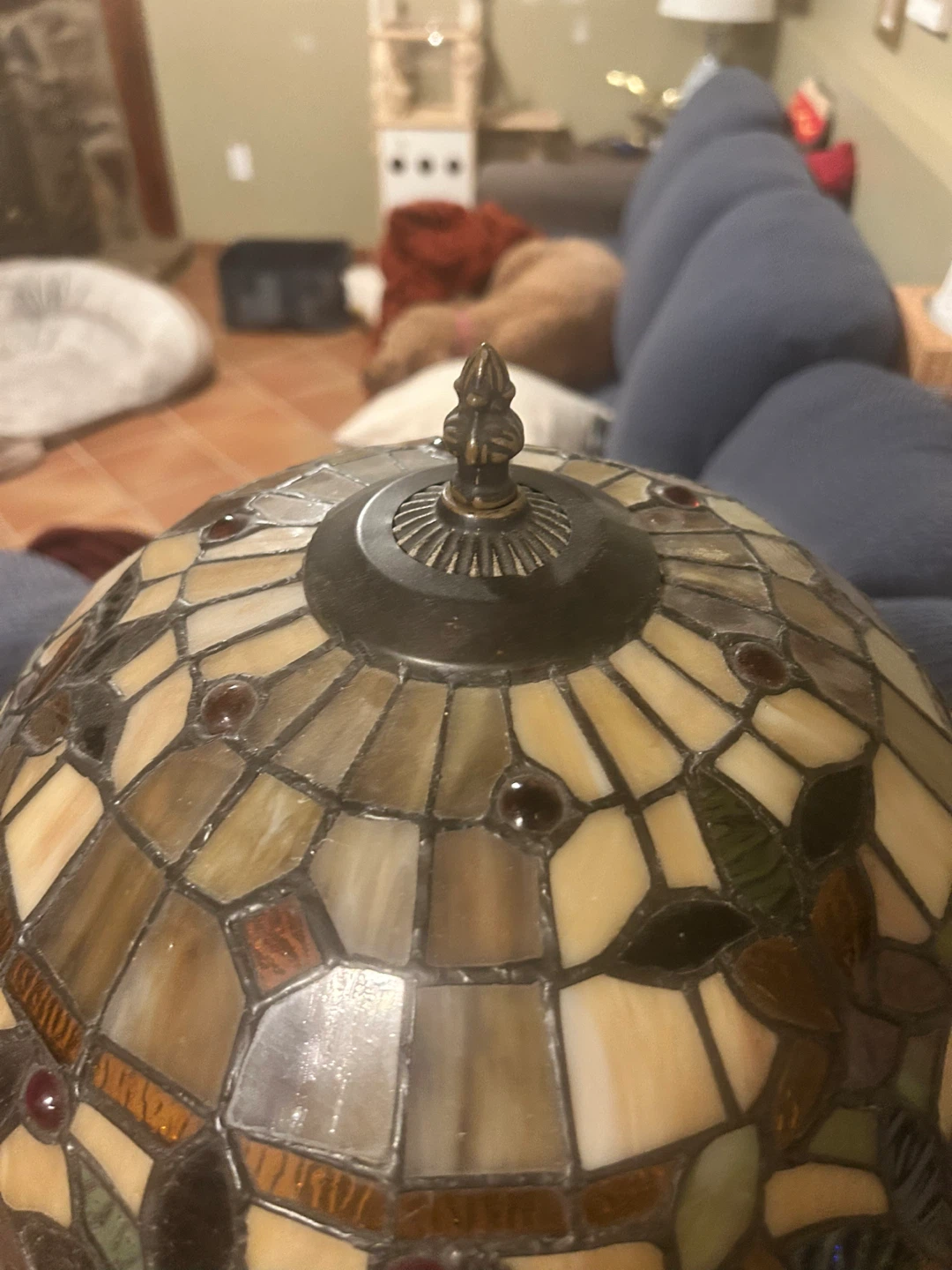 Tiffany Style Stained Glass Table Lamp - photo 2