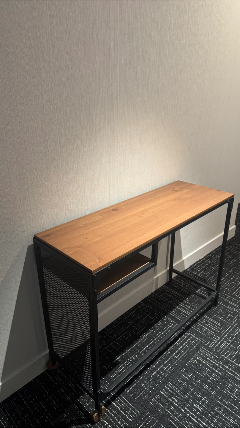 Console Table with Wood Top and Metal Frame - photo 2