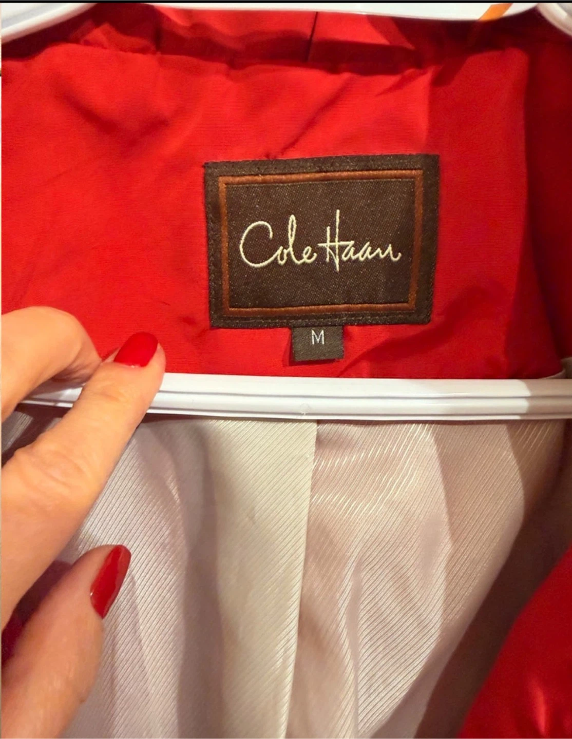 Cole Haan Red Trench Coat Size M🏆 - photo 2