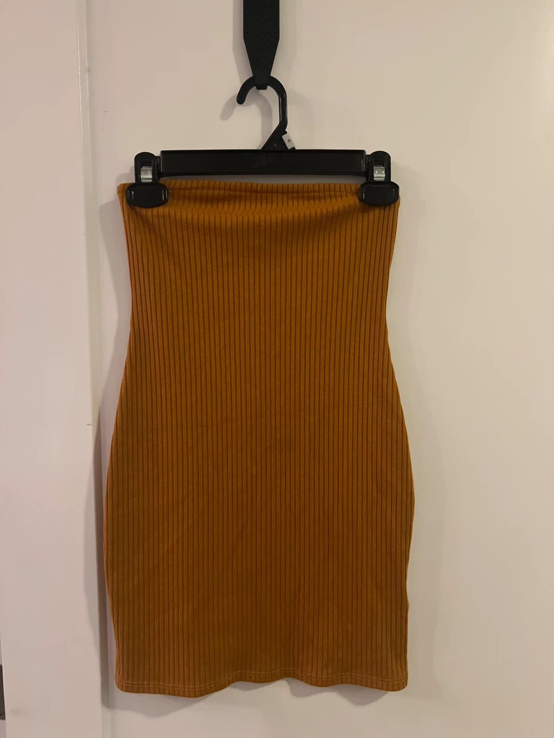 Strapless Bodycon Mini Dress - Mustard Yellow
