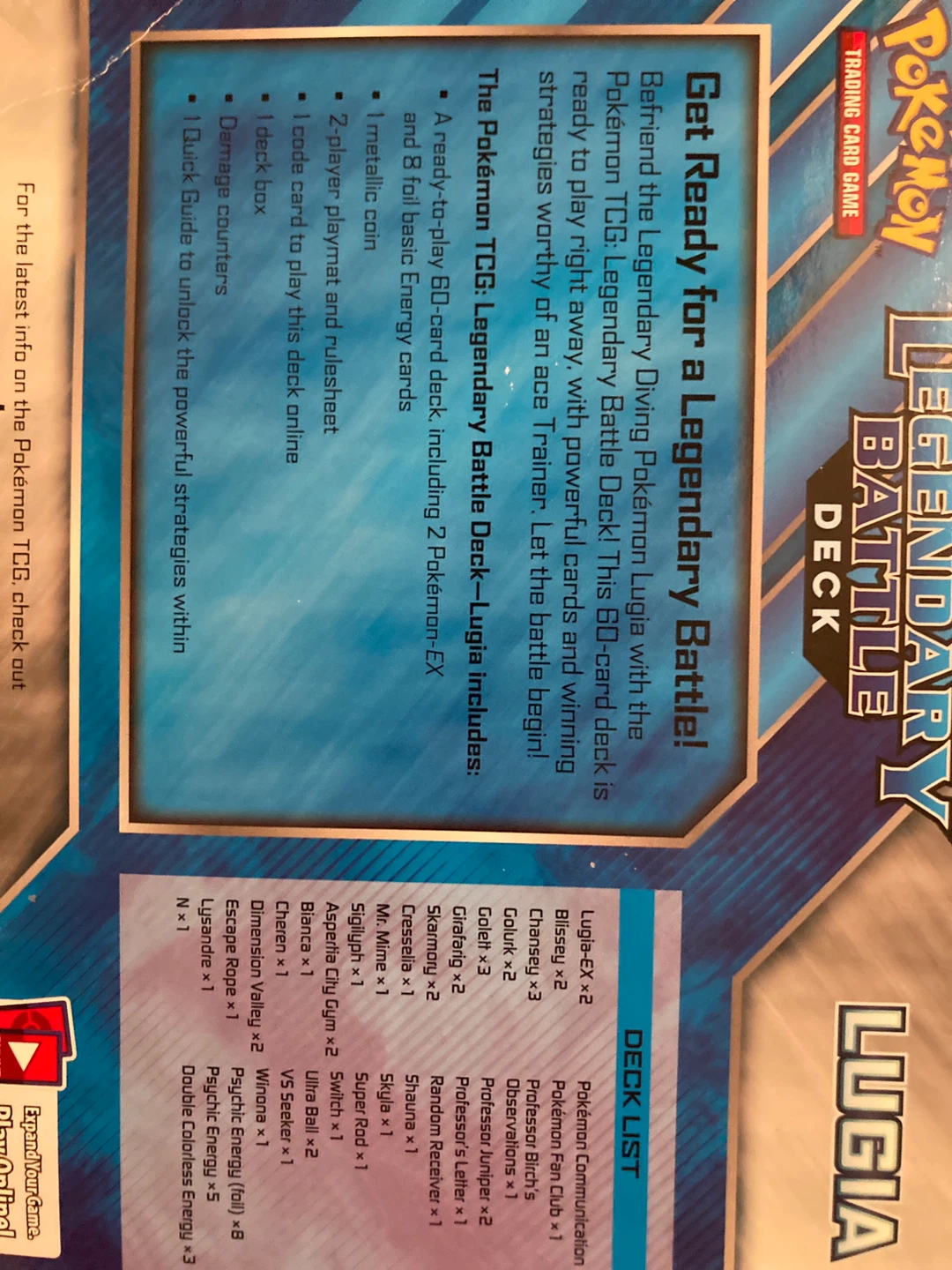 Pokémon Trading Card Game Legendary Battle Deck Lugia - photo 2