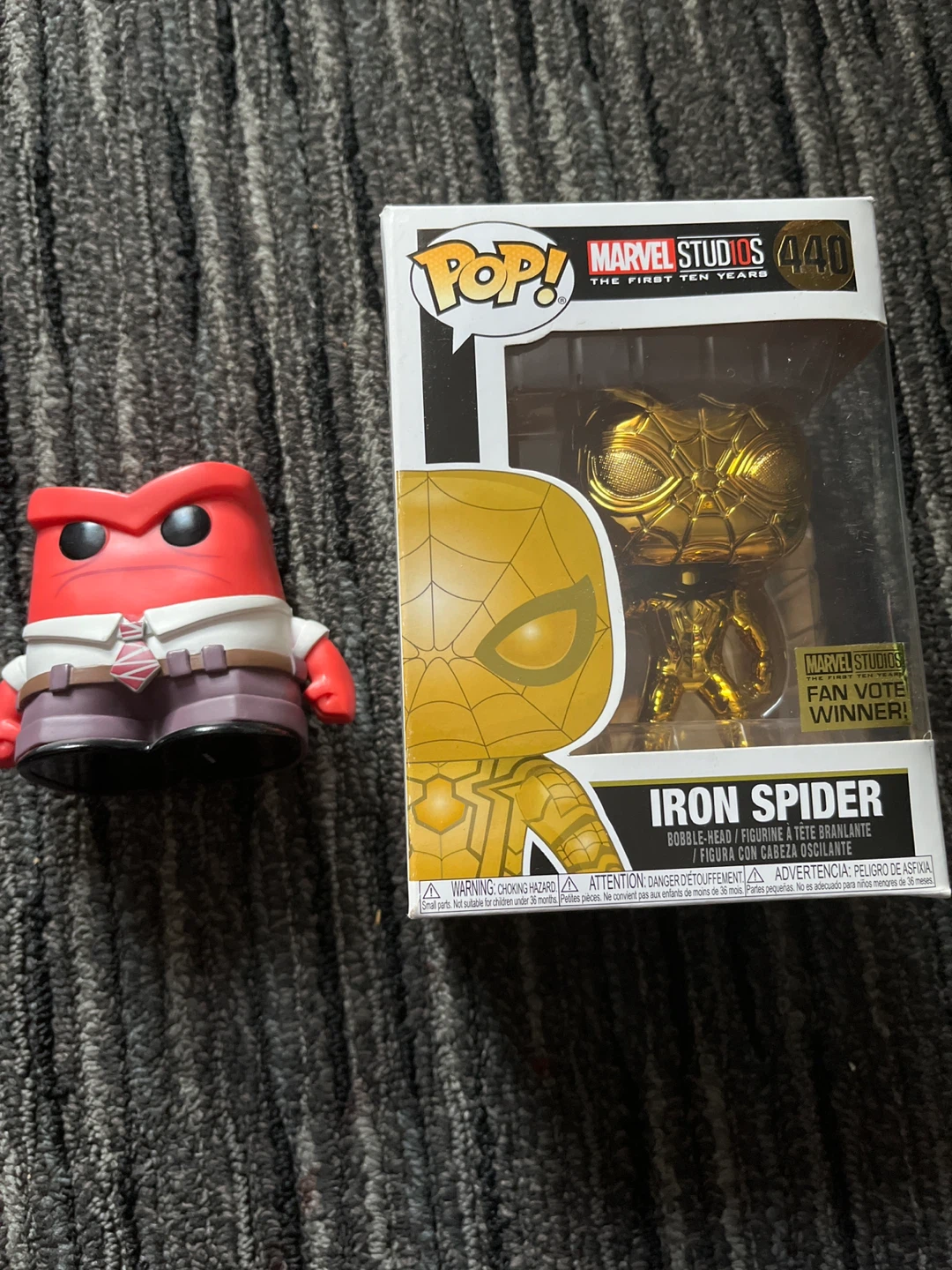 Funko Pop! Marvel Iron Spider 440 and Anger from Inside Out