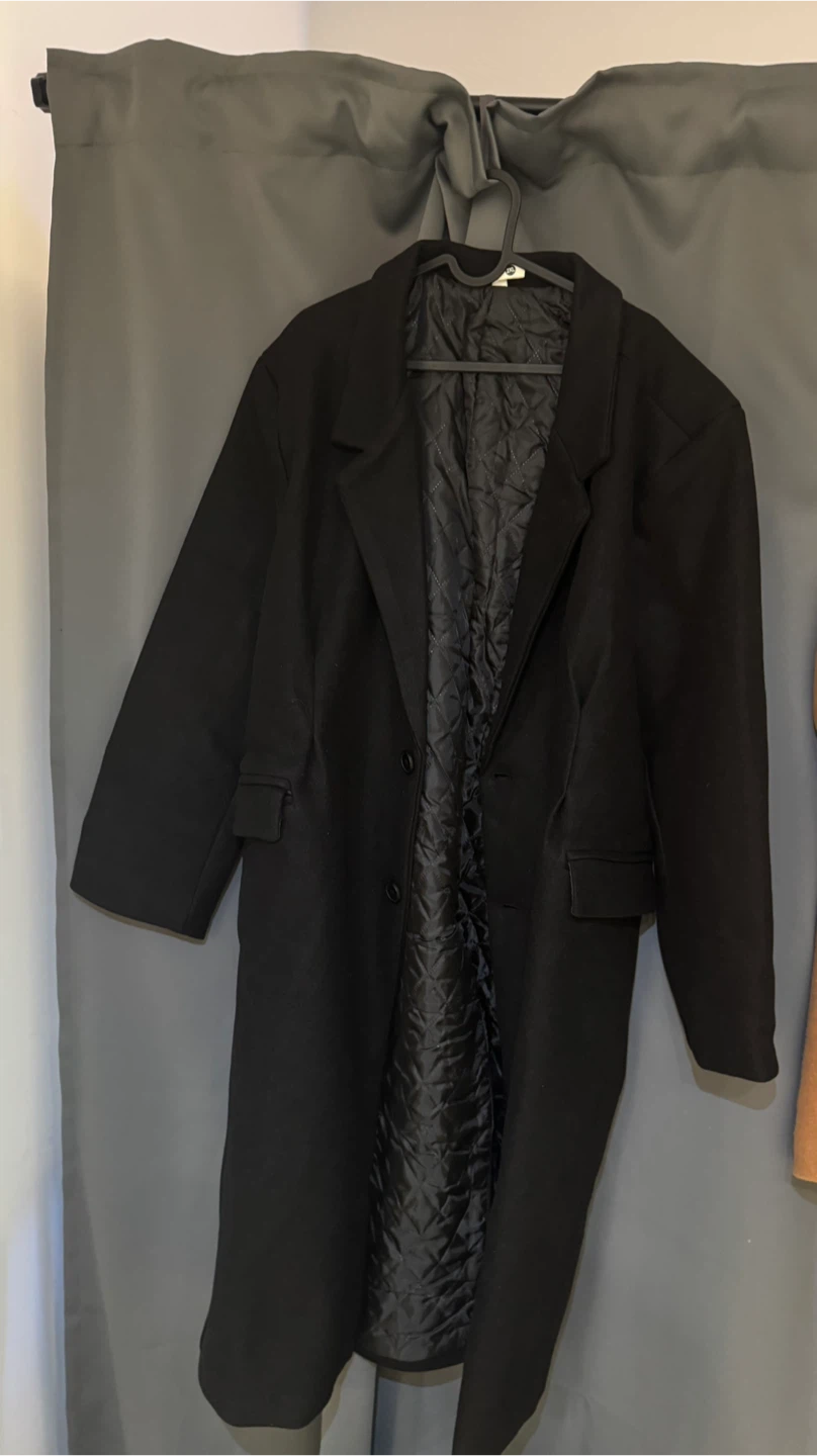 Wool Blend Peacoat - Camel and Black - photo 2