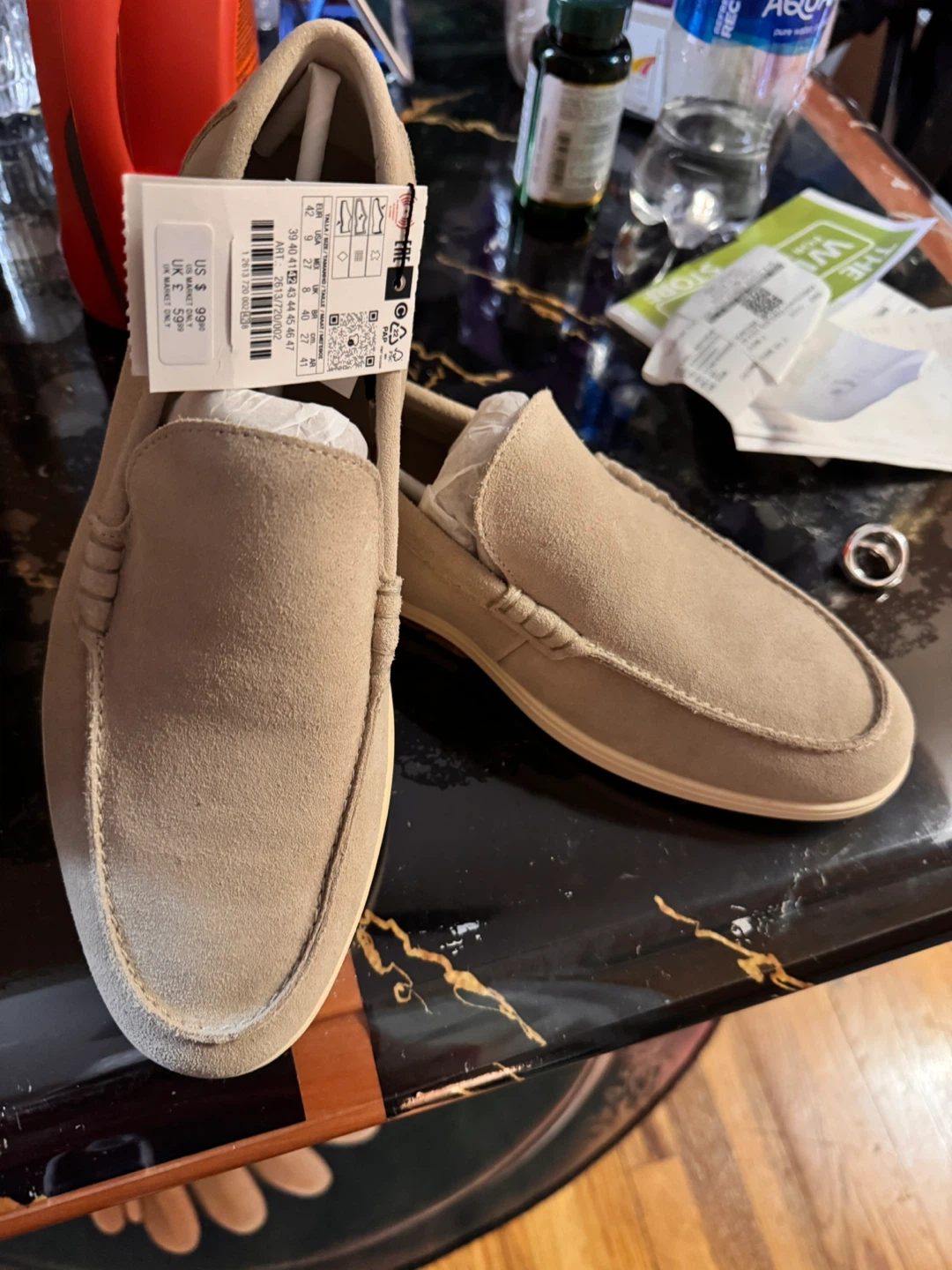 Zara Suede Loafers - Tan