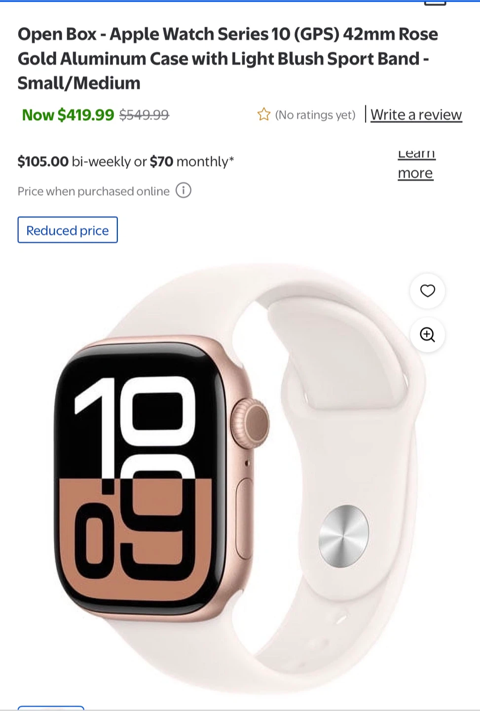 Apple Watch Series 10 (GPS) 42mm Rose Gold Aluminum