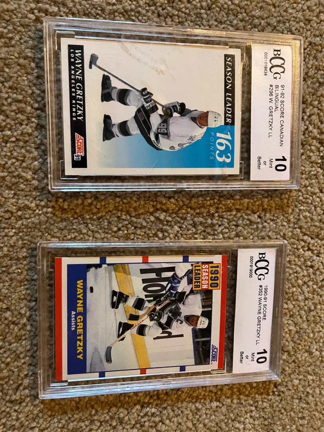 Wayne Gretzky 91-92 & 1990-91 Score Hockey Cards