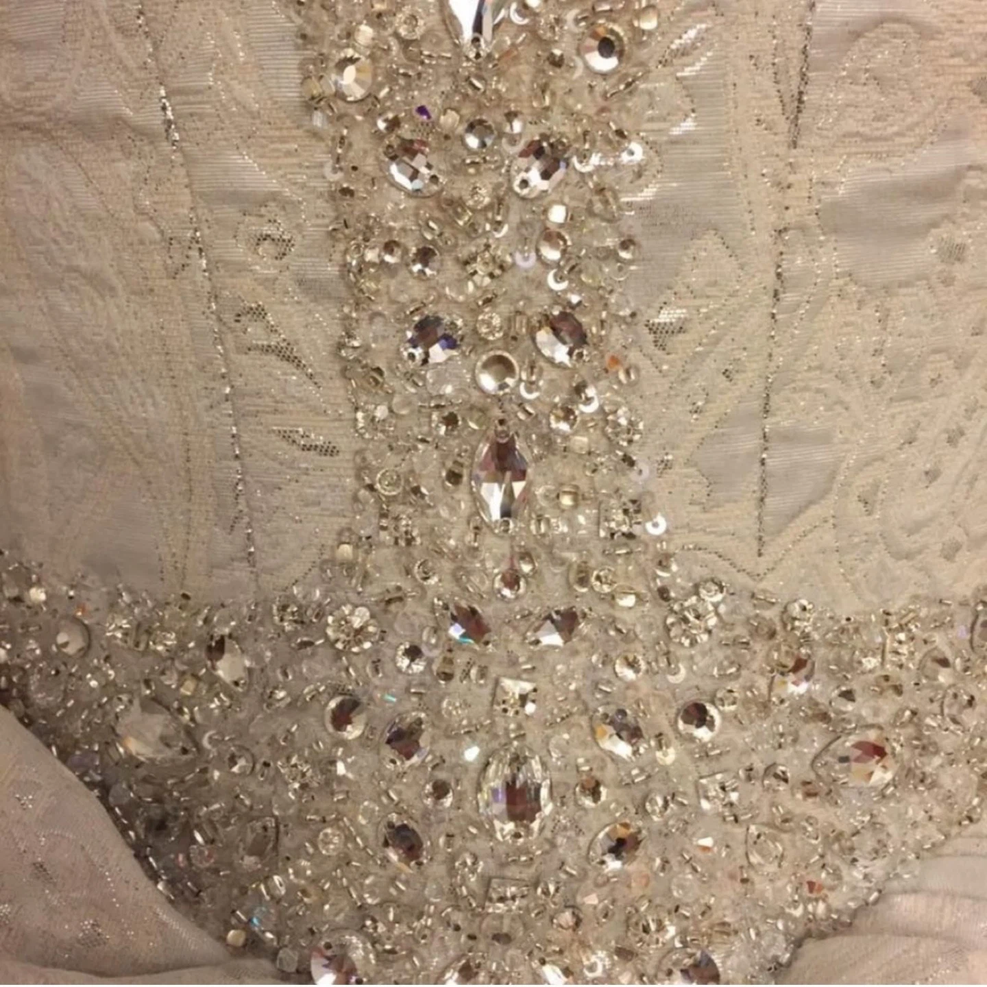 White Embellished Ball Gown Wedding Dress - photo 5